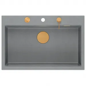 Quadron Quadron - Granitový drez MARC 110 WORKSTATION Grey Metallic Meď HQM7650U5_PVDC1