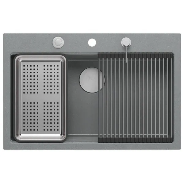 Quadron Quadron - Granitový drez MARC 110 WORKSTATION Grey Metallic Meď HQM7650U5_PVDC1