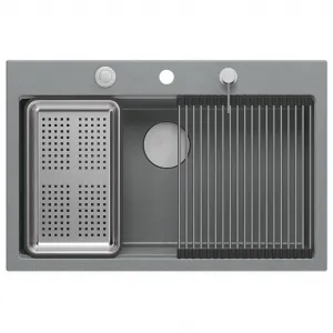 Quadron Quadron - Granitový drez MARC 110 WORKSTATION Grey Metallic Meď HQM7650U5_PVDC1