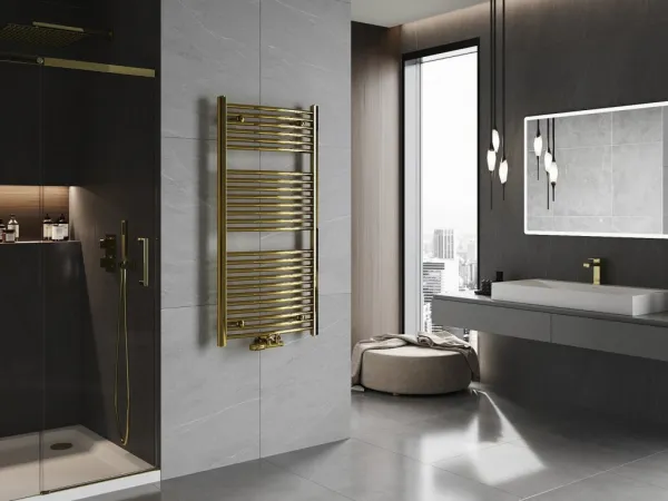 MEXEN - Ares vykurovací rebrík/radiátor 1200 x 600 mm, 490 W, zlatá W102-1200-600-00-50