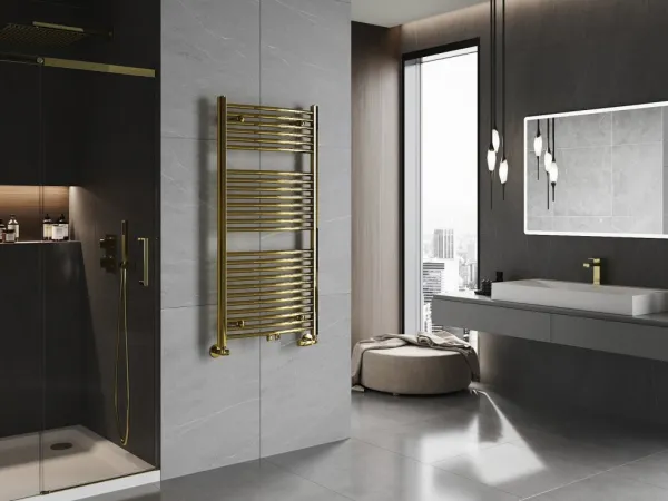 MEXEN - Ares vykurovací rebrík/radiátor 1200 x 600 mm, 490 W, zlatá W102-1200-600-00-50