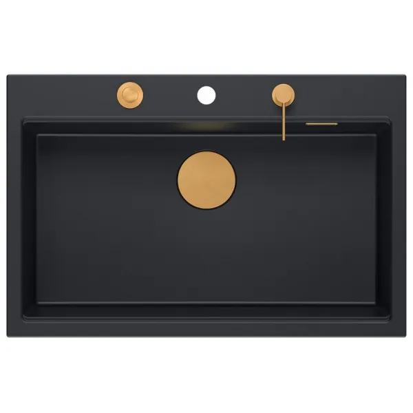 Quadron Quadron - Granitový drez MARC 110 WORKSTATION Black Oceľ HQM7650U7_BS