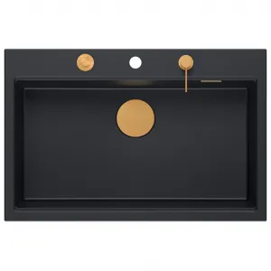 Quadron Quadron - Granitový drez MARC 110 WORKSTATION Black Oceľ HQM7650U7_BS