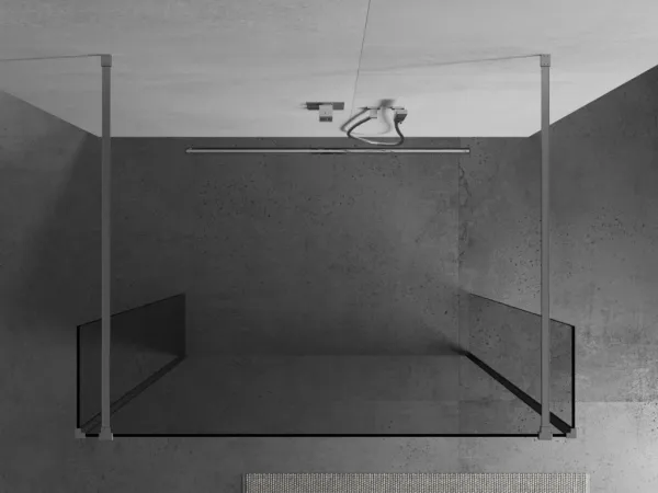 MEXEN/S - Kioto Sprchová zástena WALK-IN voľne stojaca 100 x 30 x 30, transparent, chróm 800-100-030-222-01-00-030