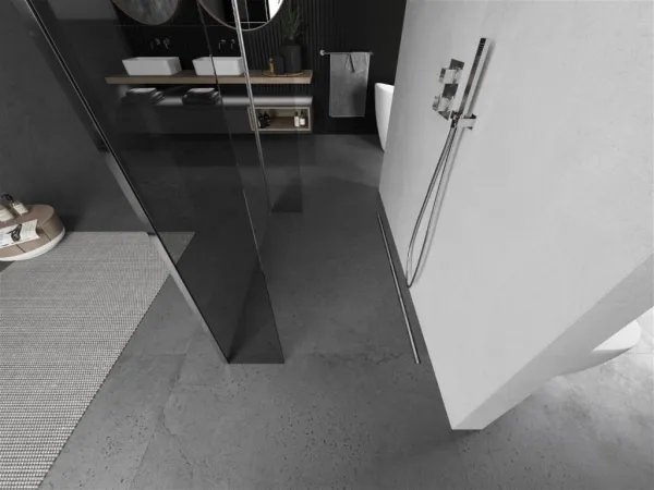 MEXEN/S - Kioto Sprchová zástena WALK-IN voľne stojaca 100 x 30 x 30, transparent, chróm 800-100-030-222-01-00-030