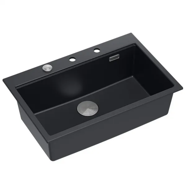 Quadron Quadron - Granitový drez MARC 110 WORKSTATION Black Oceľ HQM7650U7_BS