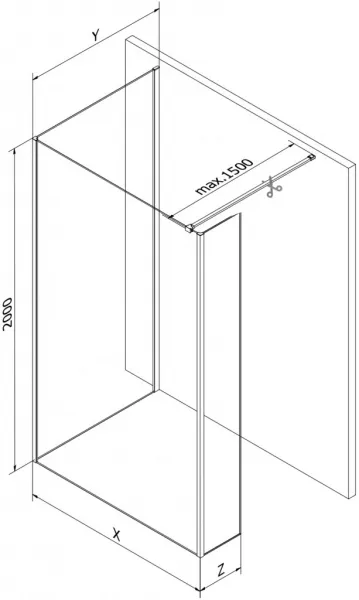 MEXEN/S - Kioto Sprchová zástena WALK-IN 110 x 80 x 30, transparent, chróm 800-110-080-221-01-00-030