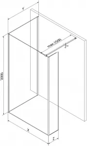 MEXEN/S - Kioto Sprchová zástena WALK-IN 110 x 80 x 30, transparent, chróm 800-110-080-221-01-00-030