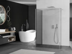 MEXEN/S - Kioto Sprchová zástena WALK-IN 100 x 100 x 40, transparent, chróm 800-100-100-221-01-00-040