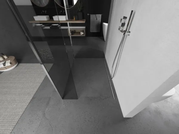 MEXEN/S - Kioto Sprchová zástena WALK-IN 100 x 85 x 30, transparent, chróm 800-100-085-221-01-00-030