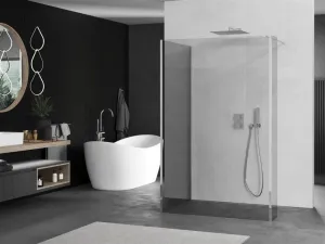 MEXEN/S - Kioto Sprchová zástena WALK-IN 100 x 80 x 40, transparent, chróm 800-100-080-221-01-00-040