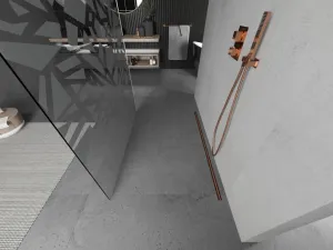 MEXEN/S - KIOTO samostatne stojaca sprchová zástena 120 x 200, transparent/biela vzor 8 mm, ružové zlato 800-120-002-60-85