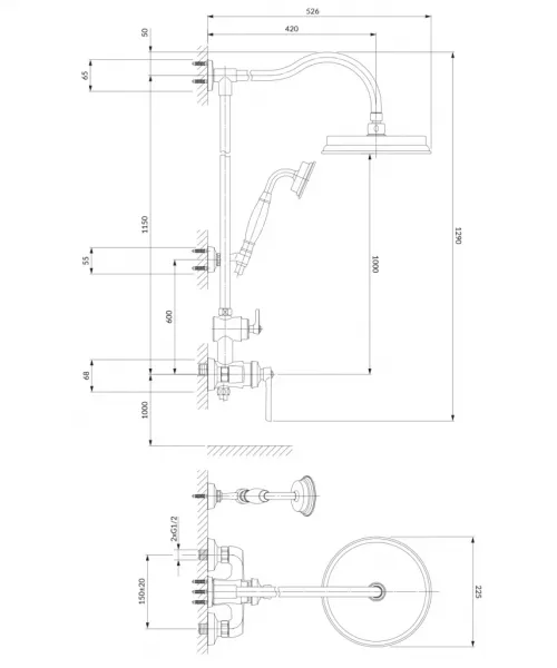 OMNIRES - ARMANCE sprchový stĺp chróm /CR/ AM5244CR