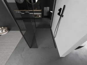MEXEN/S - Kioto Sprchová zástena WALK-IN 100 x 70 x 30, transparent, čierna 800-100-070-221-70-00-030