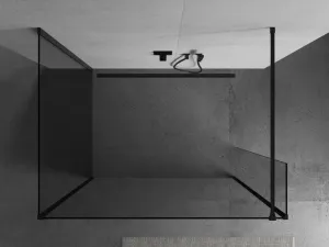 MEXEN/S - Kioto Sprchová zástena WALK-IN 100 x 80 x 30, transparent, čierna 800-100-080-221-70-00-030