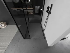 MEXEN/S - Kioto Sprchová zástena WALK-IN 100 x 100 x 30, čierny vzor, čierna 800-100-100-221-70-70-030