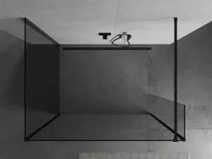 MEXEN/S - Kioto Sprchová zástena WALK-IN 100 x 100 x 30, transparent, čierna 800-100-100-221-70-00-030