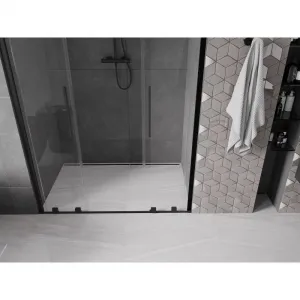 MEXEN/S - Velar Duo posuvné sprchové dvere 150, transparent, čierna 871-150-000-02-70