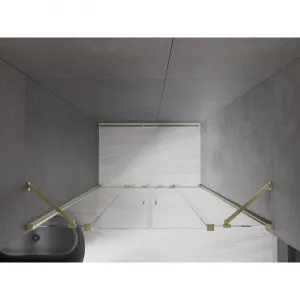 MEXEN/S - Velar Duo posuvné sprchové dvere 150, transparent, złote 871-150-000-02-50
