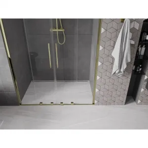 MEXEN/S - Velar Duo posuvné sprchové dvere 140, transparent, złote 871-140-000-02-50