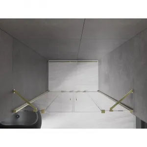 MEXEN/S - Velar Duo posuvné sprchové dvere 140, transparent, złote 871-140-000-02-50