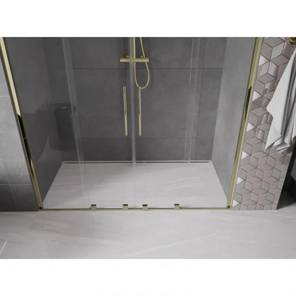 MEXEN/S - Velar Duo posuvné sprchové dvere 170, transparent, złote 871-170-000-02-50