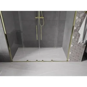MEXEN/S - Velar Duo posuvné sprchové dvere 170, transparent, złote 871-170-000-02-50