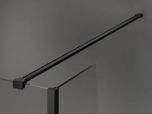 MEXEN/S - Kioto Sprchová zástena WALK-IN voľne stojaca 105 x 30 x 30, transparent, čierna 800-105-030-222-70-00-030