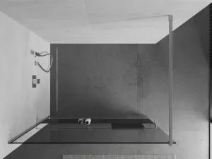 MEXEN/S - Kioto+ Sprchová zástena WALK-IN s poličkou a držiakom uterákov 115 x 200, transparent, chróm 800-115-121-01-00