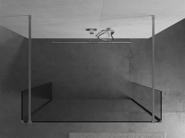 MEXEN/S - Kioto Sprchová zástena WALK-IN voľne stojaca 125 x 30 x 30, transparent, chróm 800-125-030-222-01-00-030