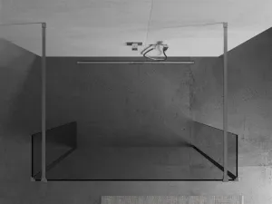 MEXEN/S - Kioto Sprchová zástena WALK-IN voľne stojaca 125 x 30 x 30, transparent, chróm 800-125-030-222-01-00-030