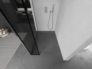 MEXEN/S - Kioto Sprchová zástena WALK-IN 90 x 30, čierny vzor, chróm 800-090-212-01-70-030