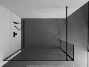 MEXEN/S - Kioto Sprchová zástena WALK-IN 90 x 30, transparent, čierna 800-090-212-70-00-030
