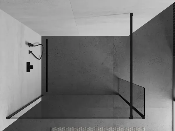 MEXEN/S - Kioto Sprchová zástena WALK-IN 110 x 30, transparent, čierna 800-110-212-70-00-030