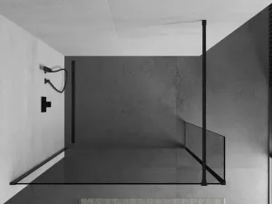 MEXEN/S - Kioto Sprchová zástena WALK-IN 110 x 30, transparent, čierna 800-110-212-70-00-030