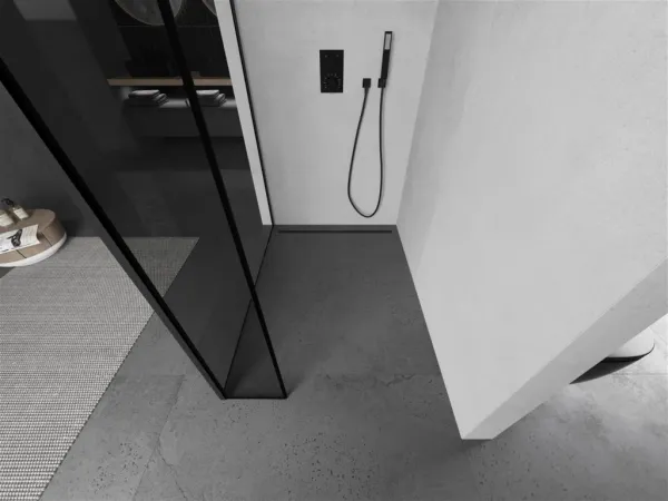 MEXEN/S - Kioto Sprchová zástena WALK-IN 110 x 40, čierny vzor, čierna 800-110-212-70-70-040