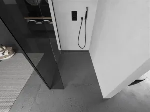 MEXEN/S - Kioto Sprchová zástena WALK-IN 100 x 30, transparent, čierna 800-100-212-70-00-030
