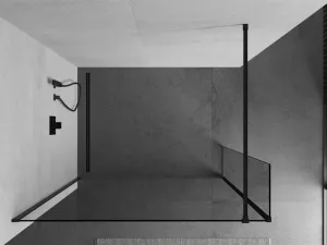 MEXEN/S - Kioto Sprchová zástena WALK-IN 100 x 30, transparent, čierna 800-100-212-70-00-030