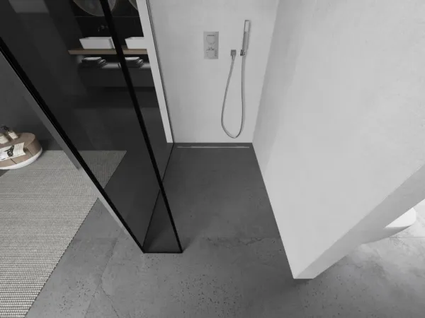 MEXEN/S - Kioto Sprchová zástena WALK-IN 110 x 40, čierny vzor, chróm 800-110-212-01-70-040