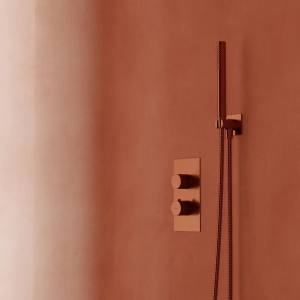 OMNIRES - CONTOUR termostatický sprchový podomietkový systém, kartáčovaná meď SYSCT11CPB