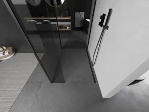 MEXEN/S - Kioto Sprchová zástena WALK-IN 110 x 100 x 30, transparent, čierna 800-110-100-221-70-00-030