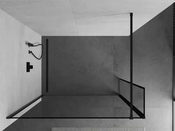 MEXEN/S - Kioto Sprchová zástena WALK-IN 120 x 40, čierny vzor, čierna 800-120-212-70-70-040
