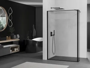 MEXEN/S - Kioto Sprchová zástena WALK-IN 110 x 30, čierny vzor, čierna 800-110-212-70-70-030