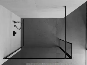 MEXEN/S - Kioto Sprchová zástena WALK-IN 110 x 30, čierny vzor, čierna 800-110-212-70-70-030