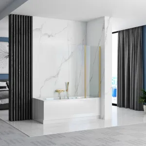 REA - Skladacia vaňová zástena AGAT-2 80 BRUSH GOLD REA-W2500