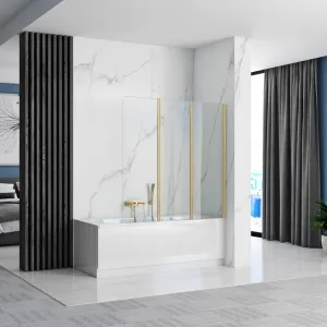 REA - Skladacia vaňová zástena Agat-3 120 BRUSH GOLD REA-W2501