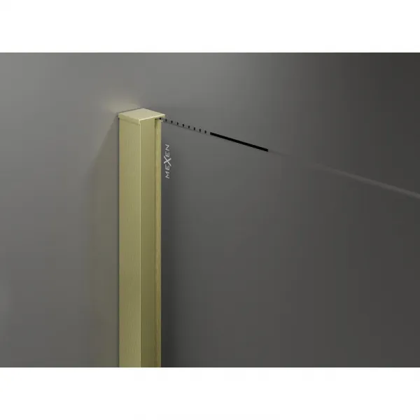 MEXEN/S - Velár sprchovací kút 130 x 85, transparent, zlatá kartáčovaná 871-130-085-01-55