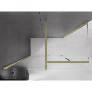 MEXEN/S - Velár sprchovací kút 150 x 70, transparent, zlatá kartáčovaná 871-150-070-01-55