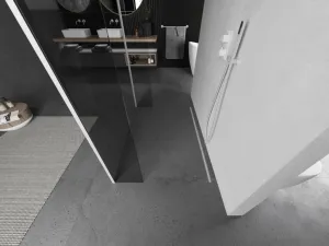 MEXEN/S - Kioto Sprchová zástena WALK-IN voľne stojaca 100 x 30 x 30, transparent, biela 800-100-030-222-20-00-030
