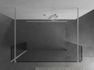 MEXEN/S - Kioto Sprchová zástena WALK-IN voľne stojaca 120 x 30 x 30, transparent, biela 800-120-030-222-20-00-030